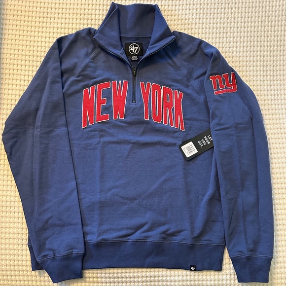 NWT New York (Mets) '47 Brand quarter zip sweatshirt size L unisex/mens - Picture 1 of 5
